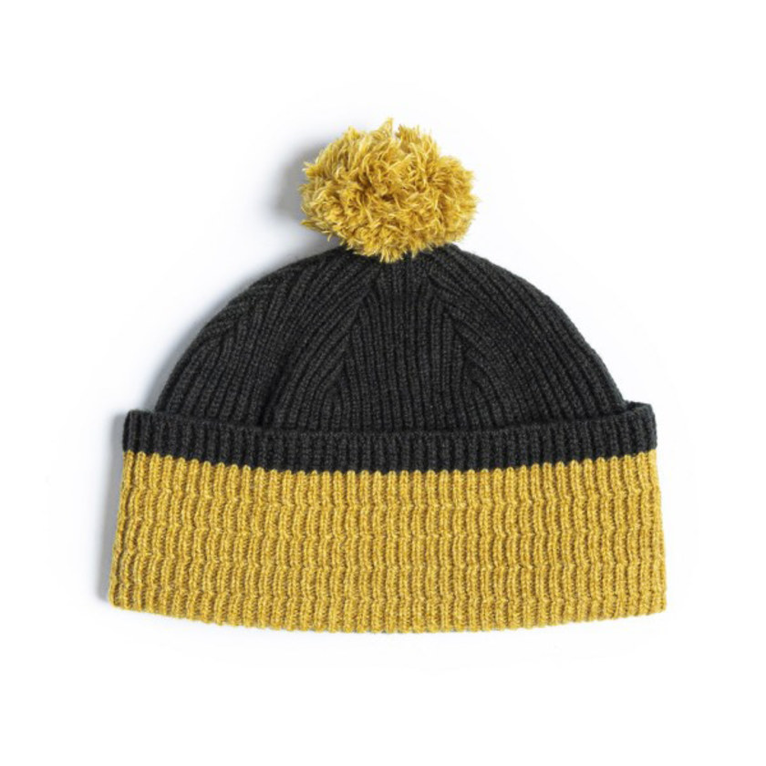 20FW EASTLOGUE POM BEANIE OLIVE &amp; MUSTARD
