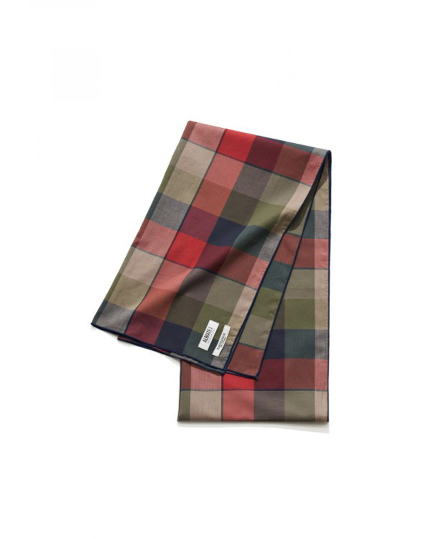 22SS EASTLOGUE COTTON SCARF RED OLIVE CHECK