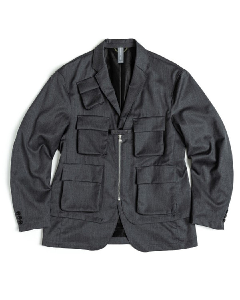 21SS UNAFFECTED LAYERED JACKET CHARCOAL