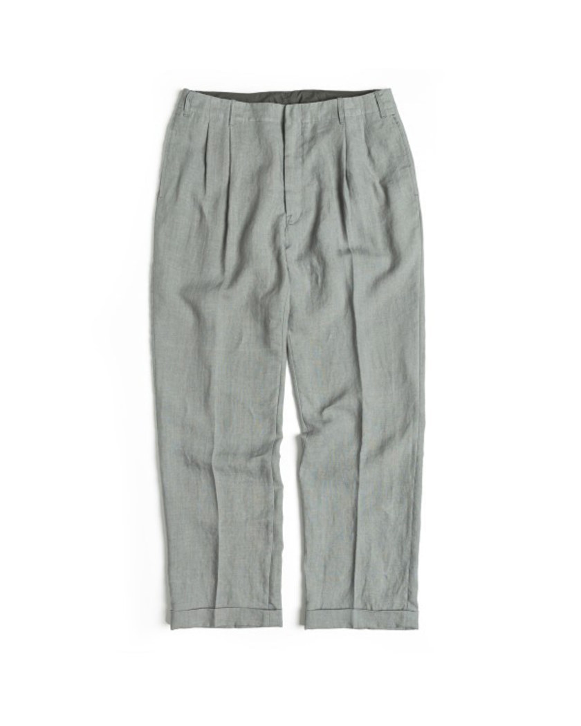21SS UNAFFECTED TWO TUCK WIDE PANTS SAGE GREEN