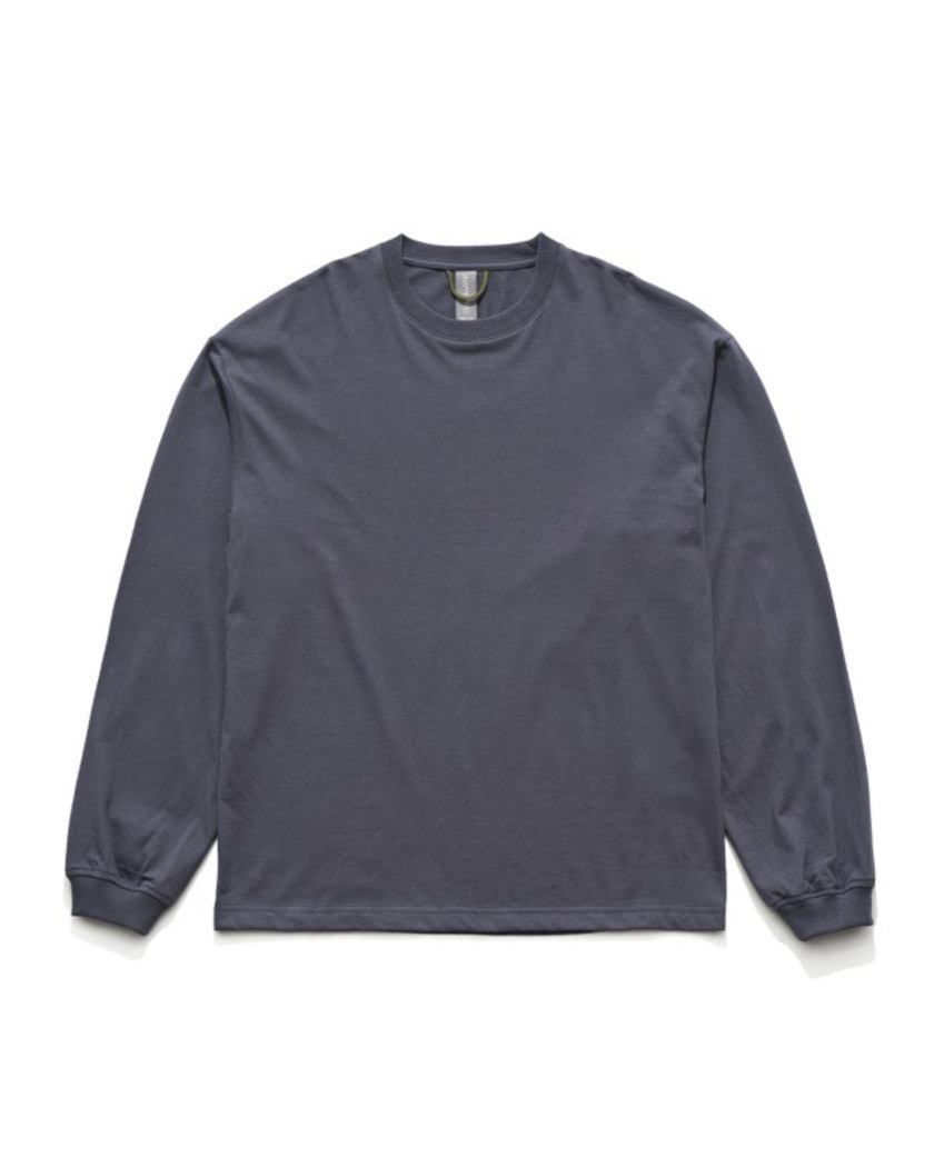 21FW UNAFFECTED LOGO LABEL LONG SLEEVES CHARCOAL BLUE