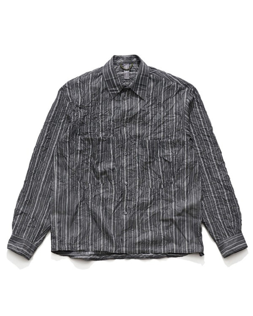 21FW UNAFFECTED OVERSIZED SHIRT CHARCOAL STRIPE