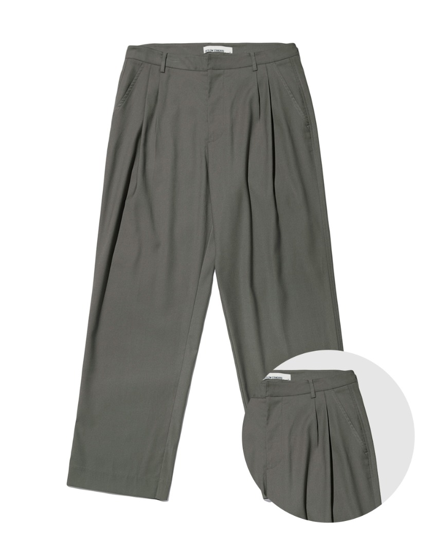 LAYERED TWO TUCK PANTS OLIVE